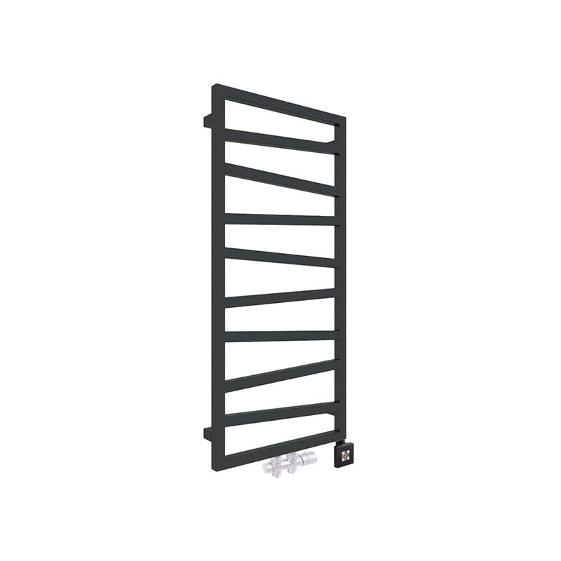 Sèche-serviette mixte noir de 1070mm de haut et 500mm de large - 406 Watt - ZIG1070/500Z8N