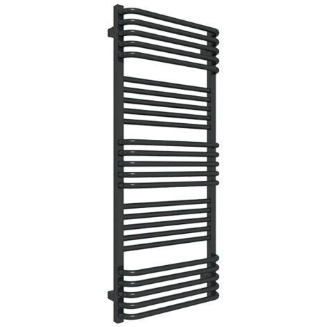 Sèche-serviette mixte noir de 1580mm de haut et 500mm de large - 946 Watt - POL1580/500SOAV2N