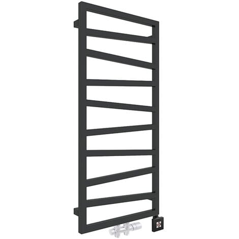 Sèche-serviette mixte noir de 835mm de haut et 500mm de large - 320 Watt - ZIG835/500Z8N