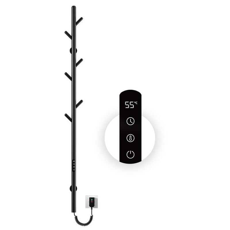 Esip - Sèche-Serviette, Seche serviette salle de bain,Adiateur sèche-serviettes intelligent Noir à température constante, Porte-serviettes électrique