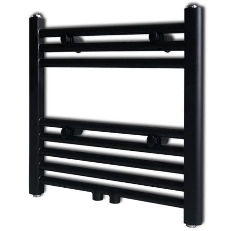 Sèche-serviettes à eau chaude à rails droits Pour salle de bain  Noirs de 480 x 480 mm 52546