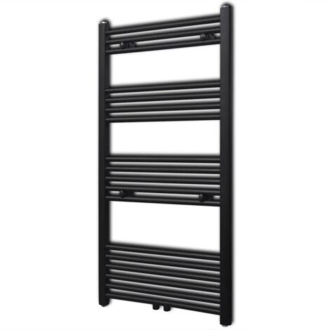 Sèche-serviettes à eau chaude à rails droits Pour salle de bain  Noirs de 600 x 1160 mm 37137