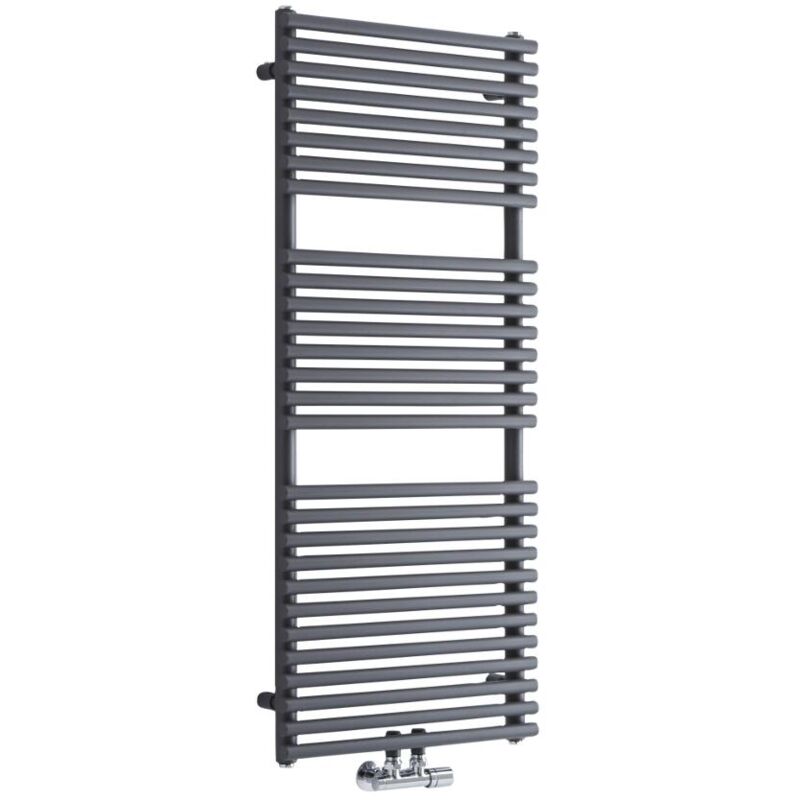 Sèche-Serviettes à Raccordement Central – Anthracite – 121.5 x 50cm – Magera