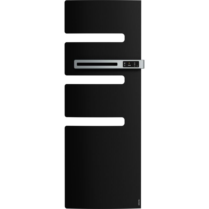 Atlantic - Radiateur sèche-serviettes connecté Serenis avec soufflerie mât droite 1500W Noir - 850495