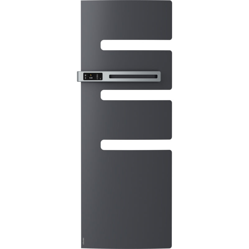 Radiateur sèche-serviettes connecté Serenis avec soufflerie mât gauche 1750W graphite - 850528 - Atlantic