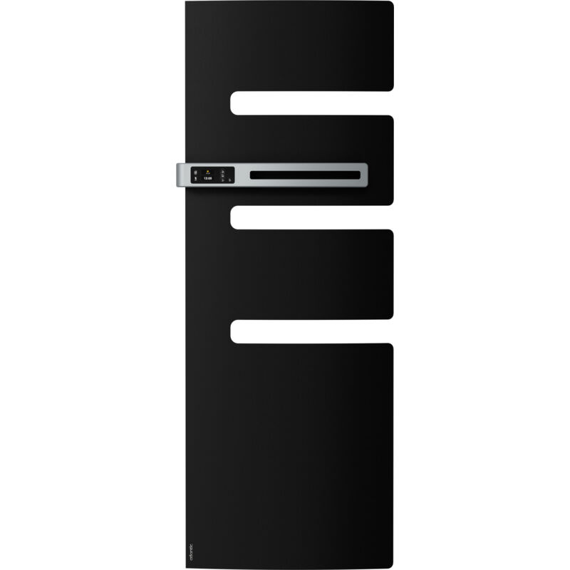 Radiateur sèche-serviettes connecté Serenis avec soufflerie mât gauche 1750W Noir - 850514 - Atlantic