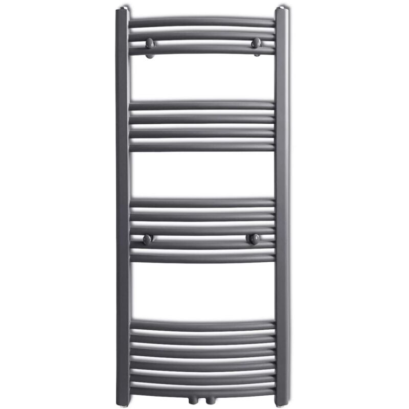 Vidaxl - Sèche-serviettes eau chaude à rails incurvés gris 500 x 1160 mm