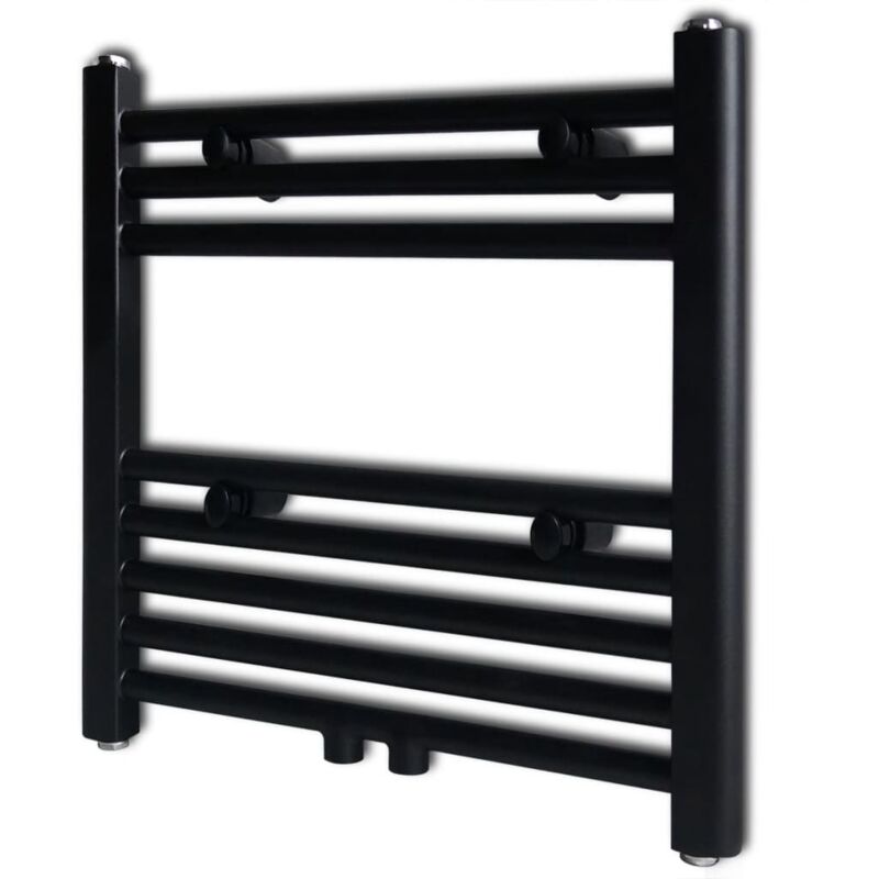 Torana - Sèche-serviettes eau chaude à rails droits noir 480 x 480 mm