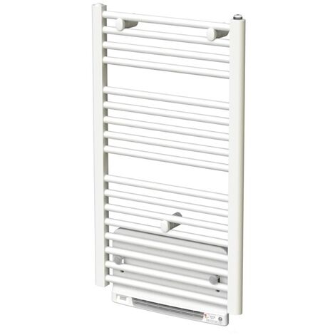 Sèche-serviettes eau chaude acier TAHITI Blanc 1030W + Soufflant Speed'Air - Finimetal