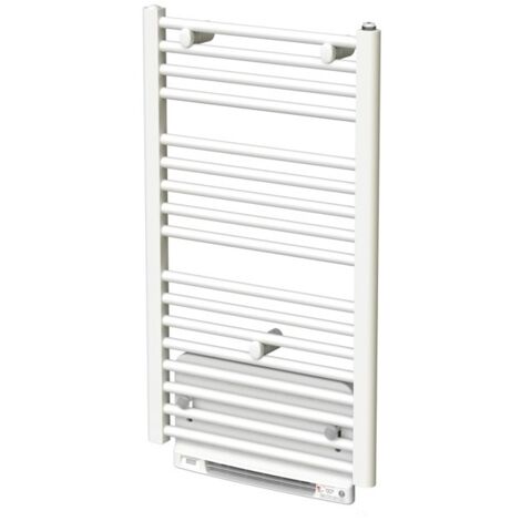 Sèche-serviettes eau chaude acier TAHITI Blanc 417W + Soufflant Speed'Air - Finimetal