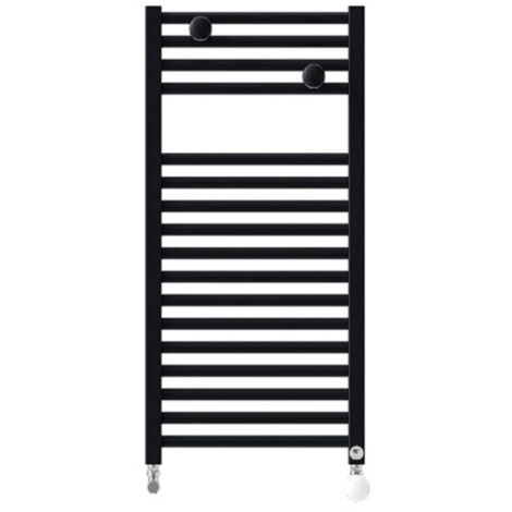 Sèche-serviettes eau chaude Riva 4 étroit 314W raccordement central noir - THERMOR - 471620