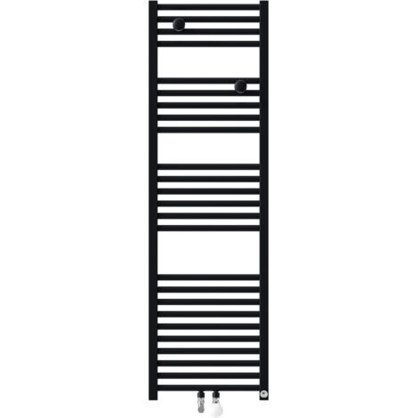 Sèche-serviettes eau chaude Riva 4 étroit 500W raccordement central noir - THERMOR - 471622