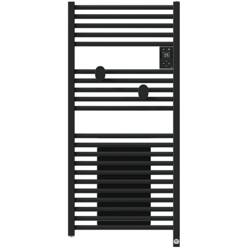 Thermor - radiateur sèche-serviettes connecté riva 5 avec soufflerie 1500W noir carbone 471637