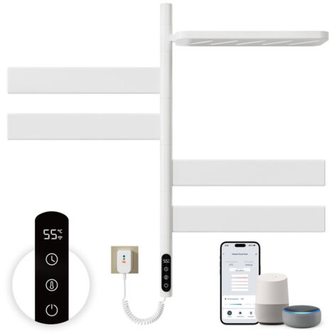 Sèche-serviette électrique Connecté WiFi 500W Thomson COSMO Noir - Chaleur Douce, Programmation, Sécurité