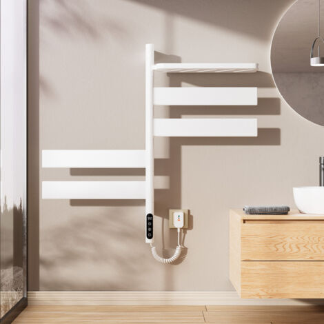 OihPaw Sèche-Serviette,Noir Chauffe Serviette Salle De Bain,Les Dimensions Sont :700×500mm,avec écran Tactile,Minuterie Et Température Réglable Radiateur Seche Serviette Electrique Salle De Bain