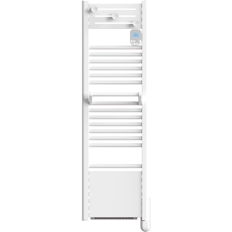 Sèche-serviettes électrique à inertie sèche Noirot Actibain 500W + soufflerie 1000W L40 blanc