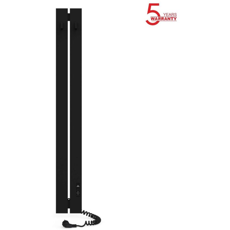 Sèche-serviettes électrique BOSTON 150x1200 avec minuterie ECO, 120W, Noir