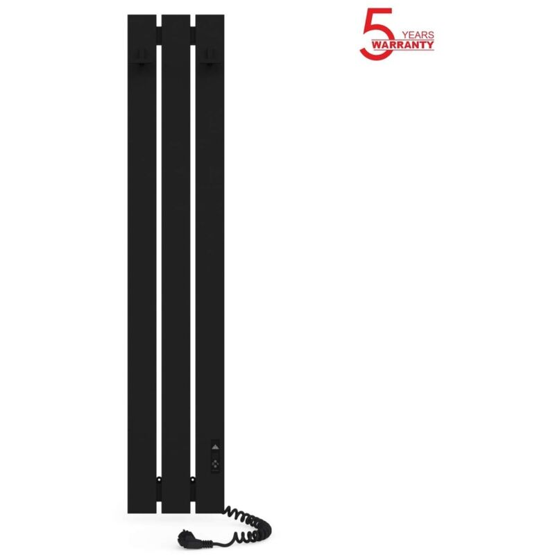Sèche-serviettes électrique BOSTON 230x1200 avec minuterie ECO, 180W, Noir