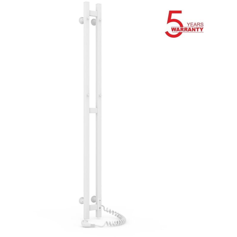 Sèche-serviettes électrique DUET 80x1200 avec minuterie ECO, 80W, Blanc