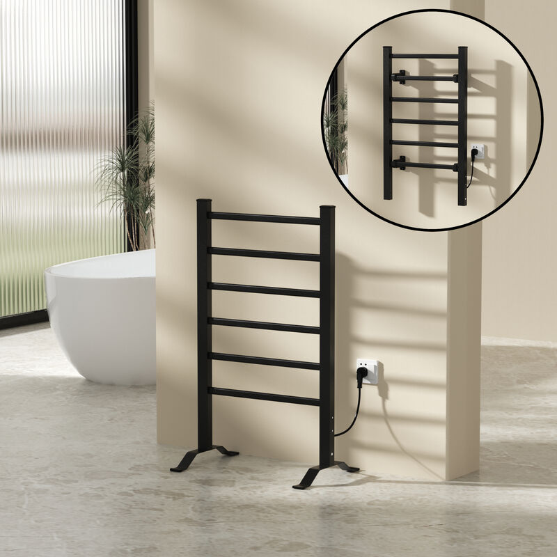 Pro.tec - Sèche-serviettes électrique Savitaipale avec radiateur 85 x 55 cm 100W noir