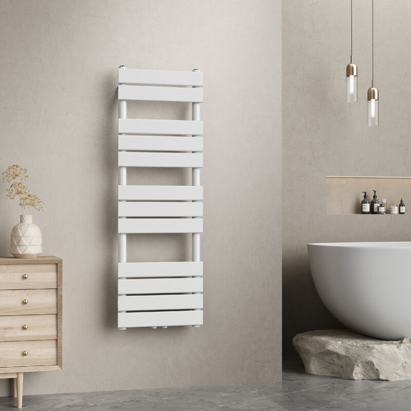 [neu.haus] - Radiateur sèche-serviettes Voss à lames plates acier 120 x 40 cm blanc
