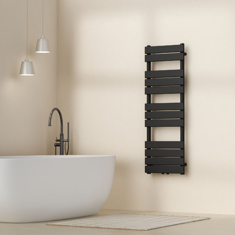 [neu.haus] - Radiateur sèche-serviettes Voss à lames plates acier 120 x 40 cm noir