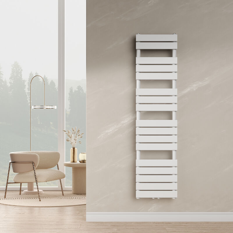 [neu.haus] - Radiateur sèche-serviettes Voss à lames plates acier 160 x 40 cm blanc