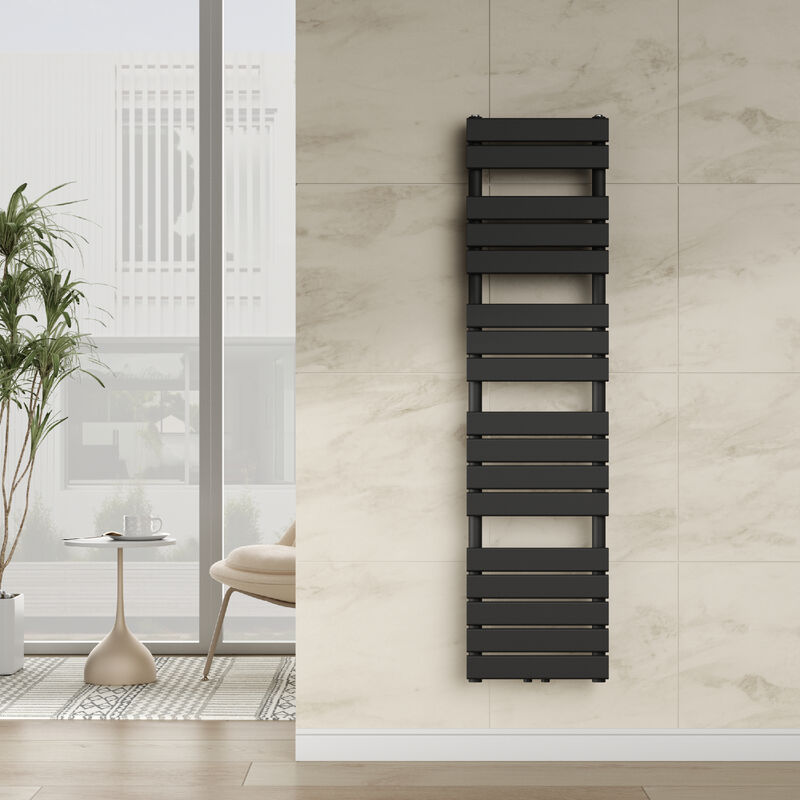 [neu.haus] - Radiateur sèche-serviettes Voss à lames plates acier 160 x 40 cm noir