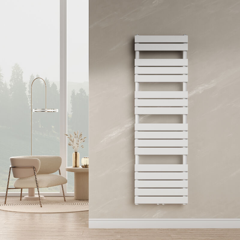 [neu.haus] - Radiateur sèche-serviettes Voss à lames plates acier 160 x 50 cm blanc