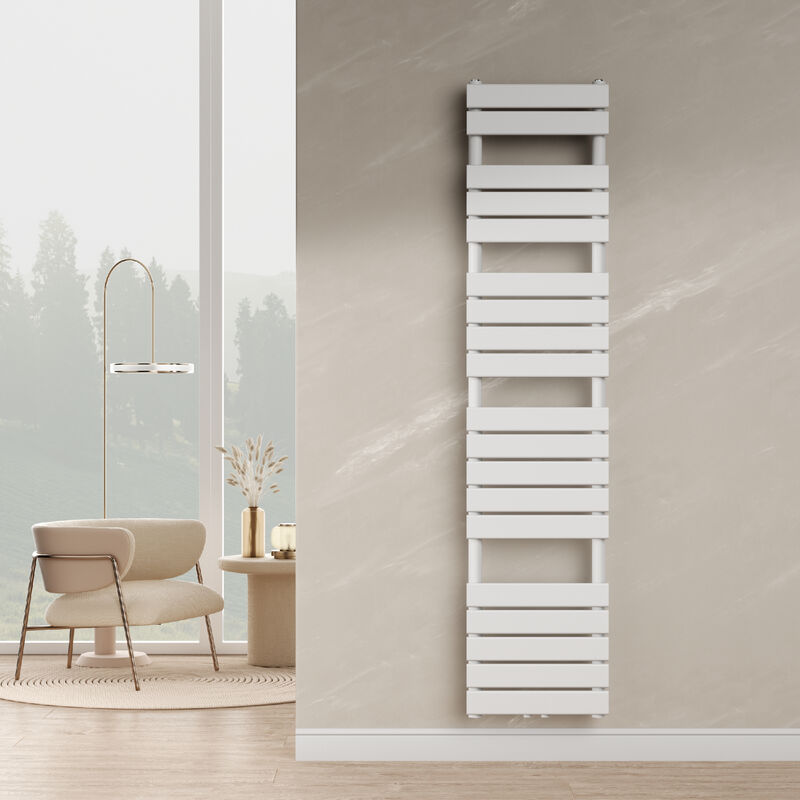 [neu.haus] - Radiateur sèche-serviettes Voss à lames plates acier 180 x 40 cm blanc