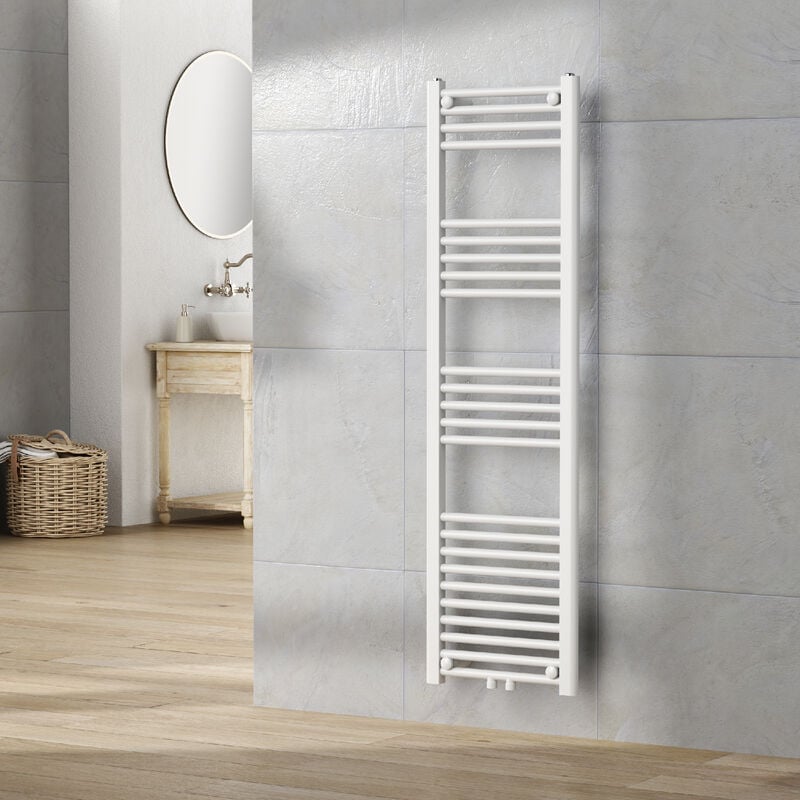 [neu.haus] - Radiateur sèche-serviettes Voss acier 140 x 40 cm blanc