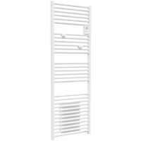 Sèche-serviettes mixte Riva 4 - 500 +1000W - Avec soufflerie - Blanc satin