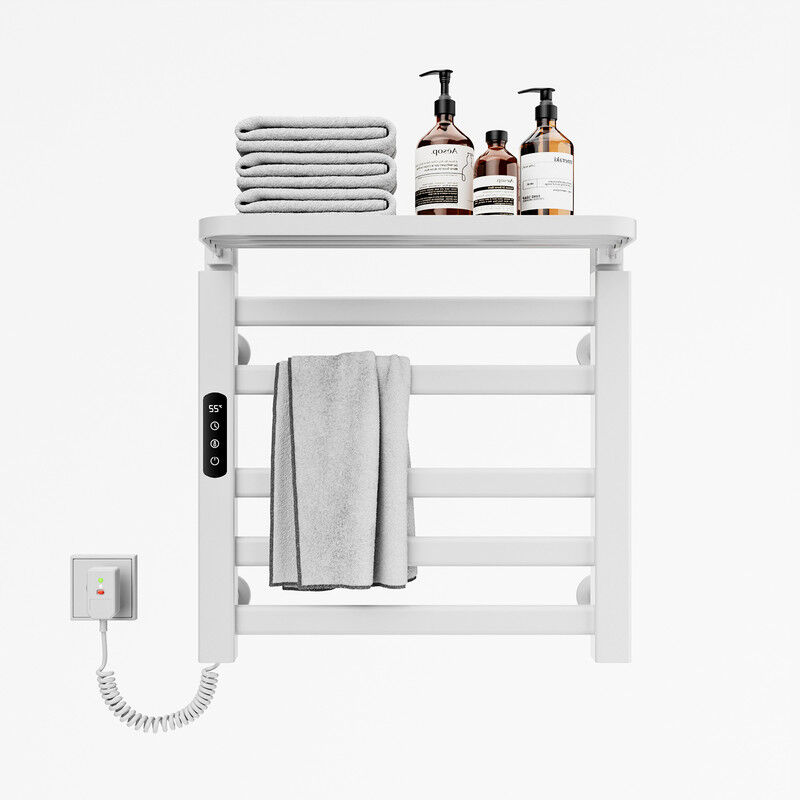 Esip - Sèche serviettes,Radiateur serviettes électrique 500x500mm,Porte serviettes thermostatique intelligent,Porte serviettes électrique blanc, Avec