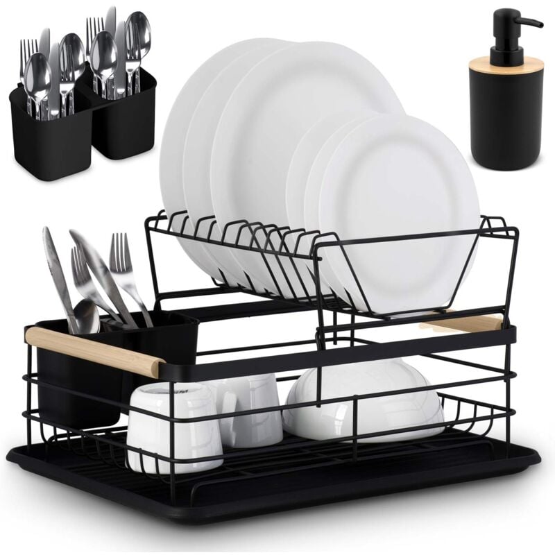 Sèche-vaisselle à deux niveaux MS-601 Massido, noir