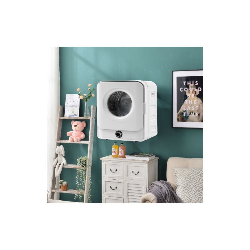 Okwish - Sèche-linge en acier inoxydable, capacité réelle utile de 4.5 kg, 830 w, filtration multiple, 5 programmes, protection contre la surchauffe,