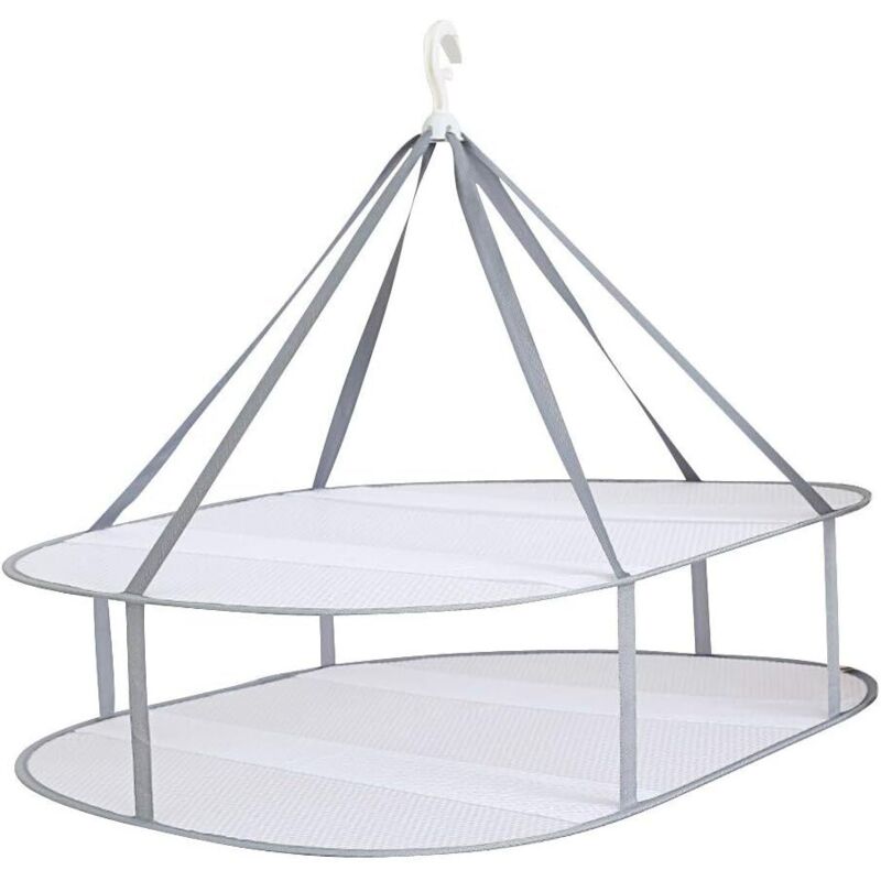 Suspendus séchoir à Pull - Cintre à Maille Pliable à 2 Niveaux - pour Chandail, délicat et Maillot de Bain - Lablanc