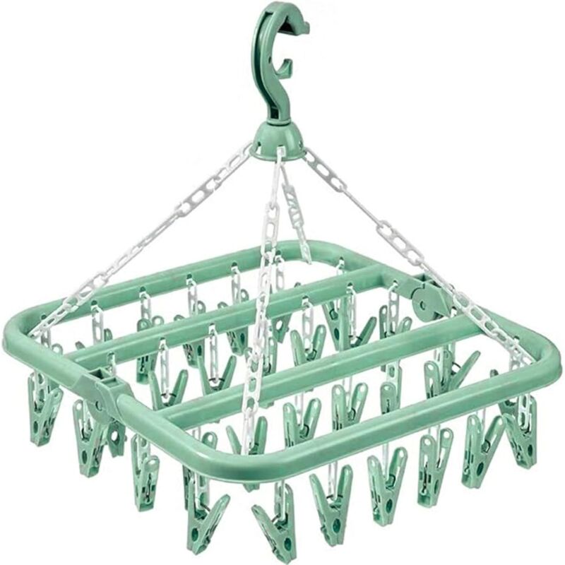 Séchoir à chaussettes - avec 32 étagères - Pliable pour l'intérieur et l'extérieur - Pour sécher chaussettes, serviettes, couches et plus encore