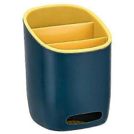 Séchoir à couverts, boîte de rangement pour cuillères, fourchettes et baguettes, support et étagère pour vaisselle, bleu, 1 pièce