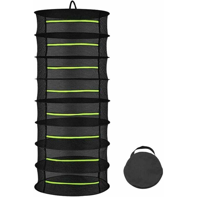 Séchoir à Herbes 8 Couches, Filet de séchage à Suspendre de 60 cm, Filet de séchage Pliable pour Plantes hydroponiques, Poissons, Mauvaises Herbes