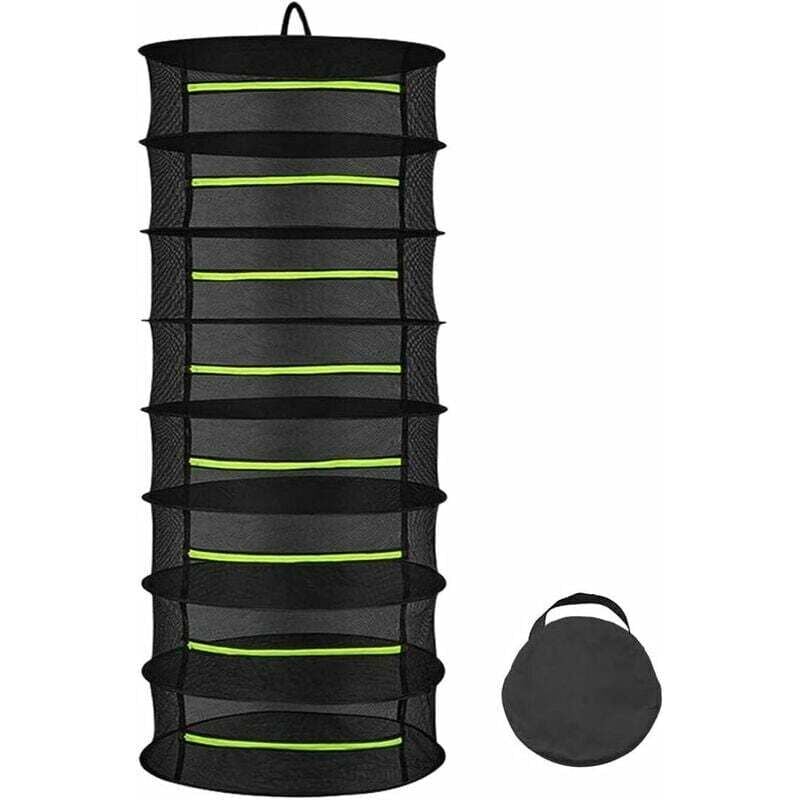 Séchoir à Herbes 8 Couches,Filet de séchage à Suspendre de 60 cm, Filet de séchage Pliable pour Plantes hydroponiques, Poissons, Mauvaises Herbes