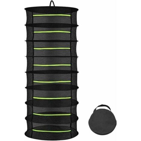 Séchoir à Herbes 8 Couches,Filet de séchage à Suspendre de 60 cm, Filet de séchage Pliable pour Plantes hydroponiques, Poissons, Mauvaises Herbes,de