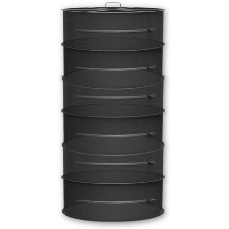 Séchoir à herbes à 6 niveaux, filet de séchage suspendu de 60 cm, filet de séchage pliable pour plantes hydroponiques, poissons, mauvaises herbes
