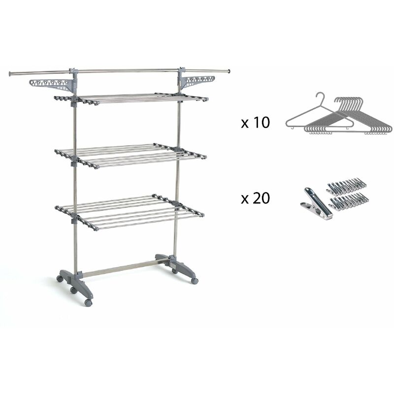 Etendoir à linge et accessoires extra Gris Acier 25m