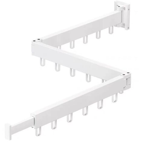 Séchoir à linge 3 pièces avec housse en lin blanc pliable et soufflet en aluminium
