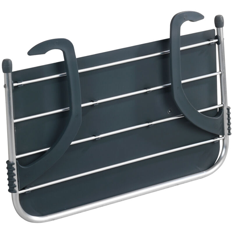 Séchoir à linge 2 en 1 maximex aluminium gris 3 kg pliant étendoir à linge balcon et radiateur avec fonction table pratique pour petits espaces et 3