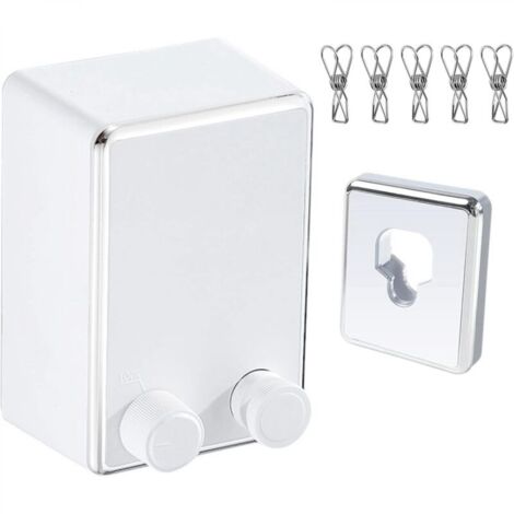 Séchoir à linge d'intérieur rétractable, acier inoxydable, boîtier ABS, blanc