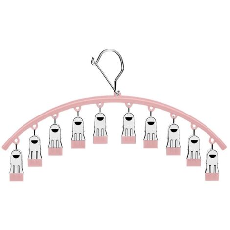 Séchoir à linge en acier inoxydable avec 10 pinces, support pour sous-vêtements et chaussettes, idéal pour vêtements délicats et layette. Pratique et anti-vent pour balcon.