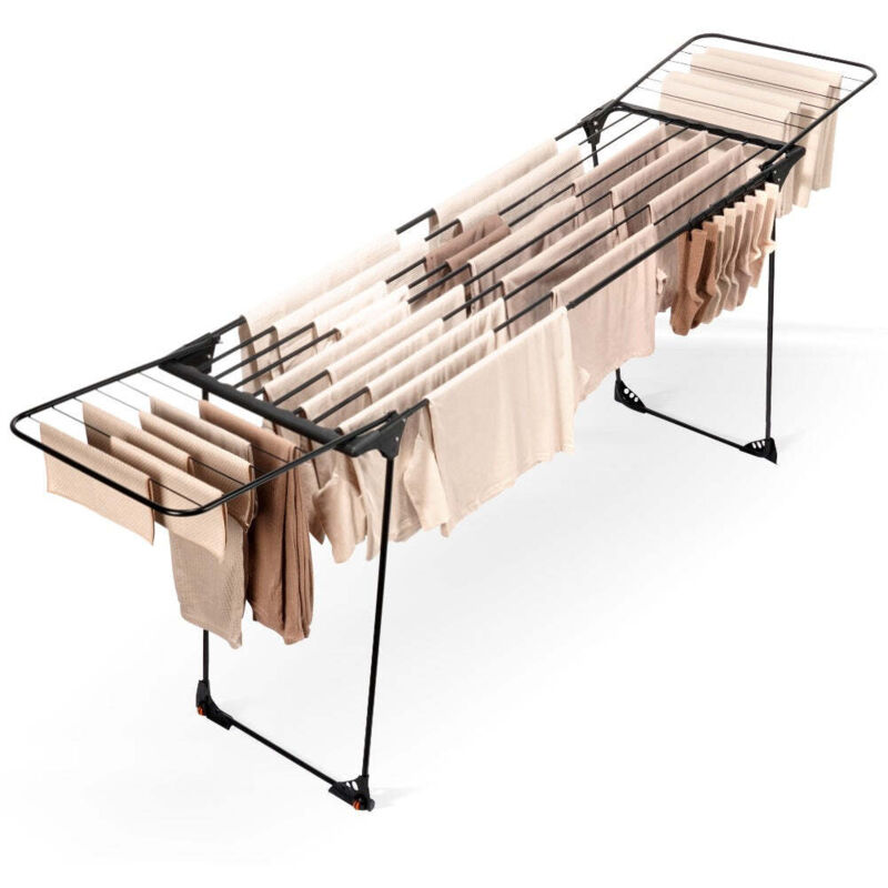 Sechoir a linge en metal noir extensible taille xxl