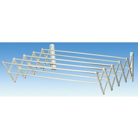 Séchoir extensible à fixer au mur – 10 barres de 60 cm – Capacité d'étendage 6 m – Acier plastifié anti-UV – Faverge