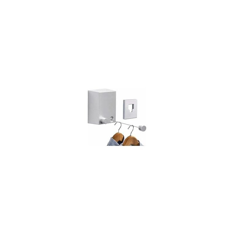 Csparkv - Séchoir à linge invisible pour intérieur rétractable de (argent) 4,2 m avec corde réglable pour extérieur, balcon, cuisine, salle de bain